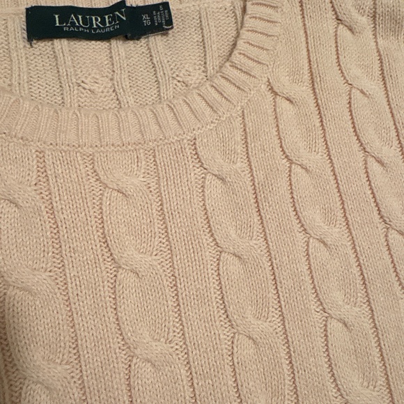 Ralph Lauren crew neck sweater in pale pink with side button feature - Picture 1 of 7